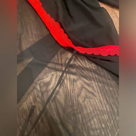 La Vie en Rose Lace Trim Mesh Kimono size XS/S - Picture 4 of 7